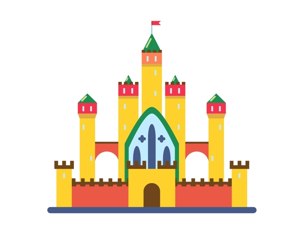 卡通城堡建筑元素