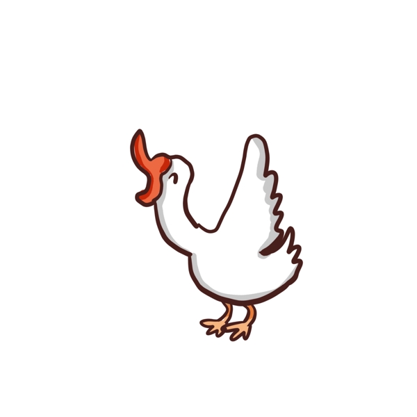 手绘一只鸣叫的公鸡设计