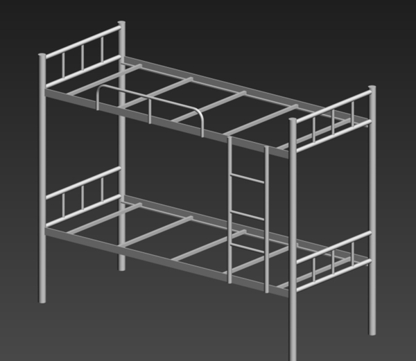 双层铁床3d模型图片