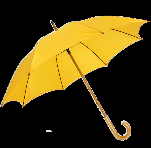 黄色长柄伞png元素