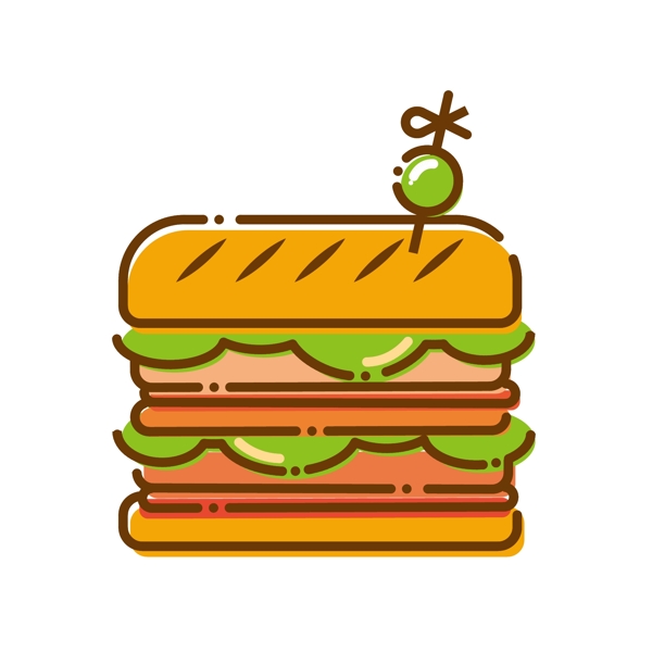 汉堡与三明治单图可商用元素