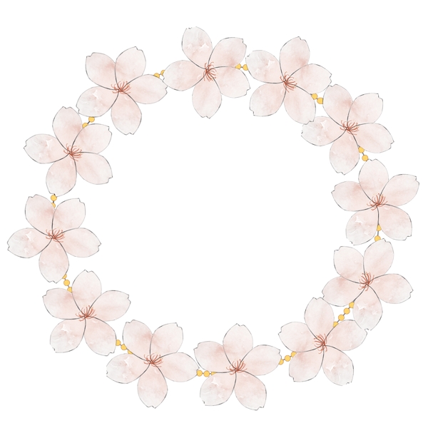 粉色樱花花环插图