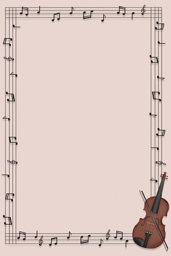 简约素雅音乐符号边框背景