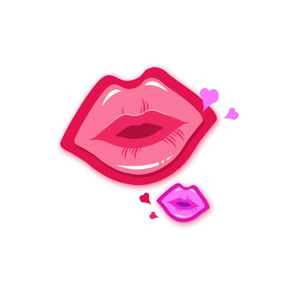 波普风之性感嘴唇KISS抽象彩碰撞矢量图