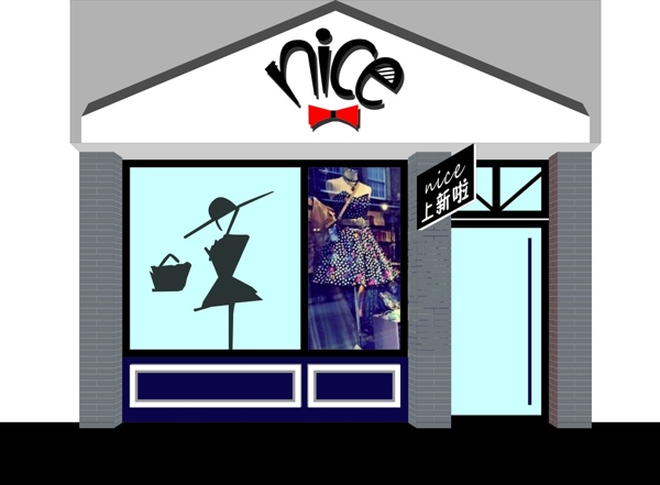 NICE服装店门头设计图片