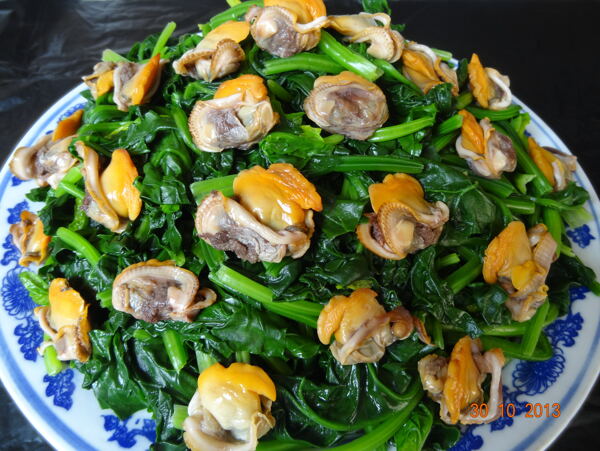 蛤蜊肉炒菠菜