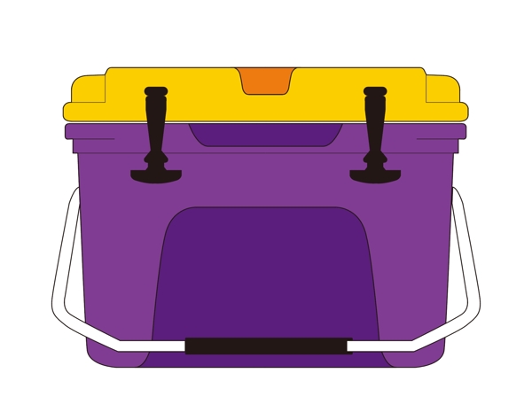 卡通紫色工具箱元素