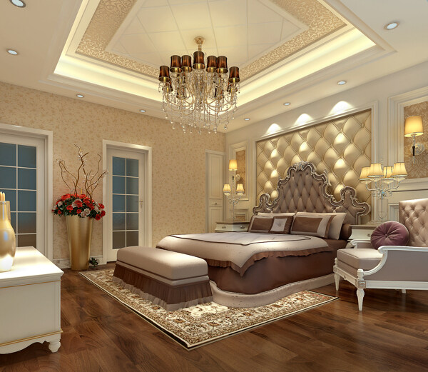 美式风格卧室设计效果图