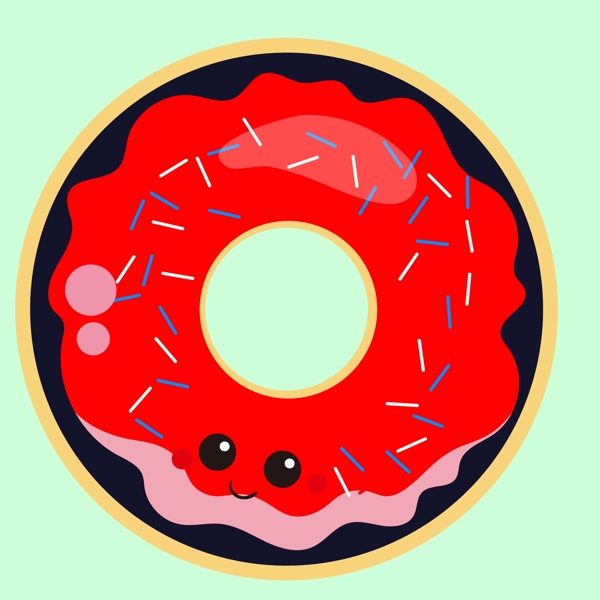 可爱卡通甜甜圈食物手绘矢量素材