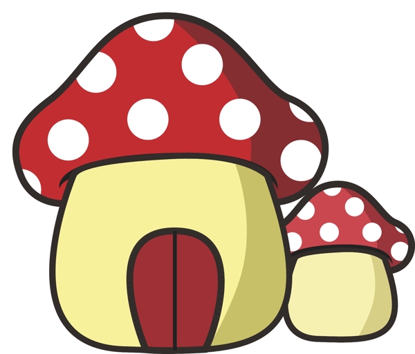 卡通可爱蘑菇房子