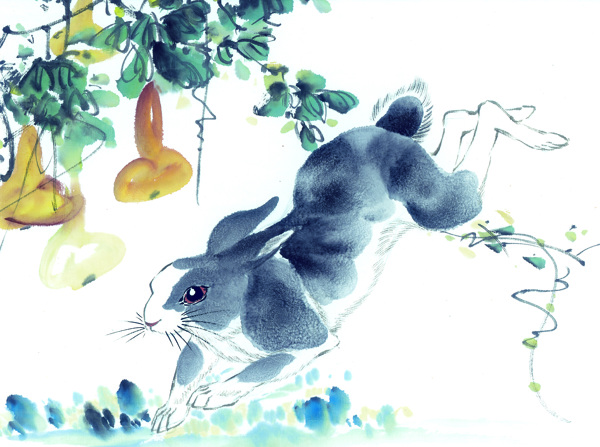 兔十二生肖中国画0023