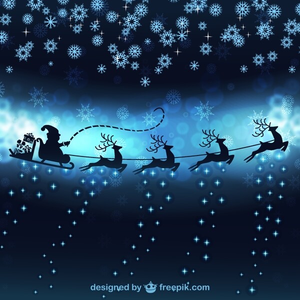 蓝色圣诞雪背景素材蓝色雪夜背景