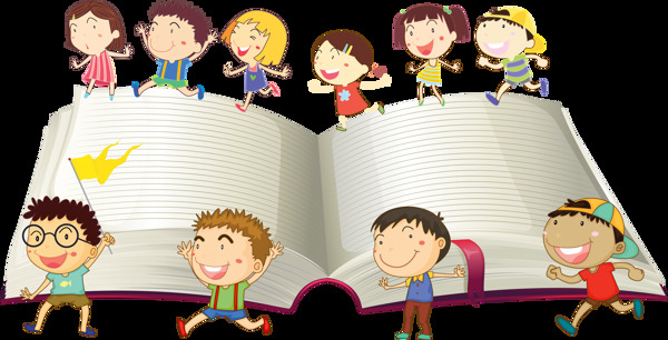 书本和学生小孩免抠png透明图层素材