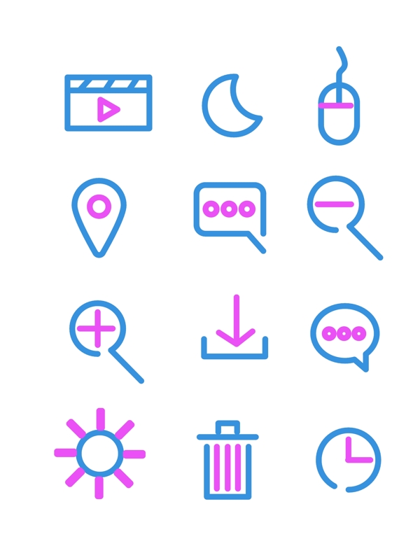 手机图标简易风线性app常用icon元素