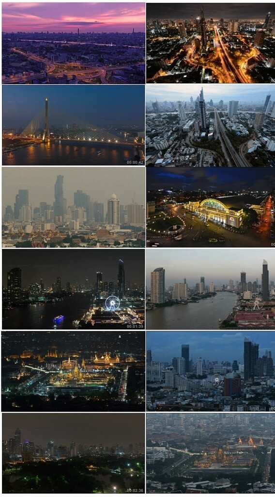 泰国曼谷城市日景夜景延时摄影