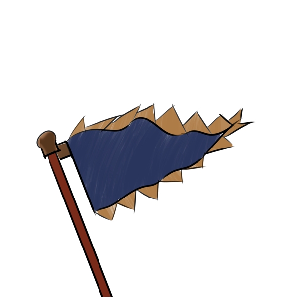 手绘古代战争旗子