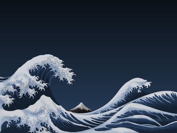波涛汹涌的海浪浪花如雪高清背景图片
