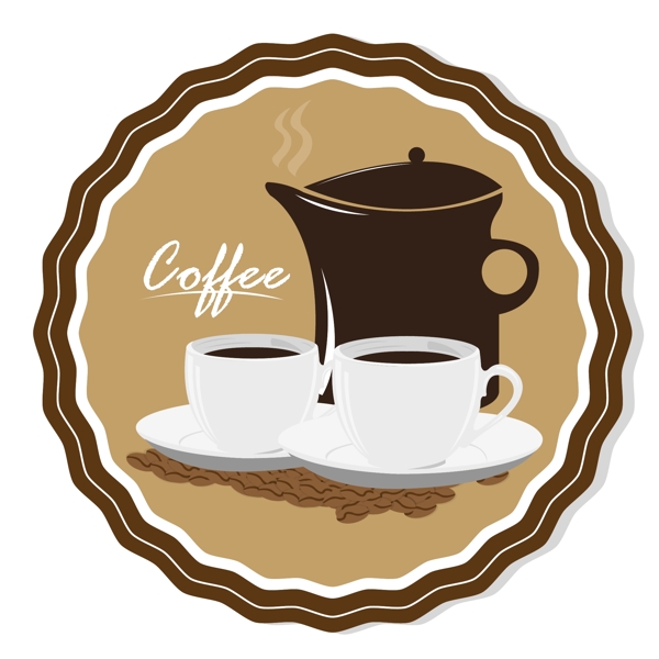 精致咖啡图标设计矢量素材图片