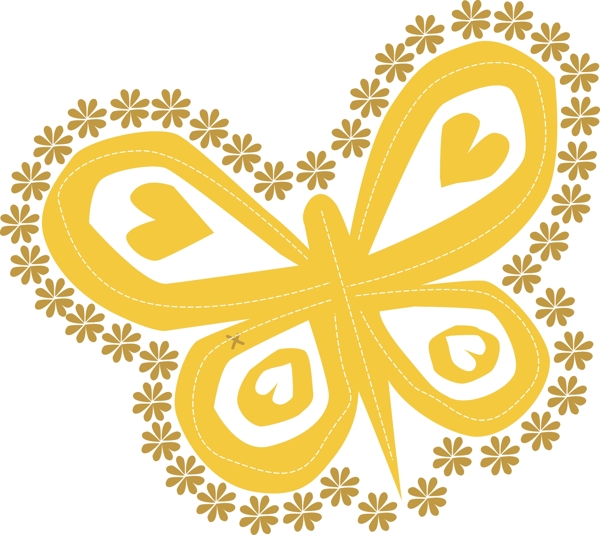 印花矢量图可爱元素色彩蝴蝶黄色免费素材