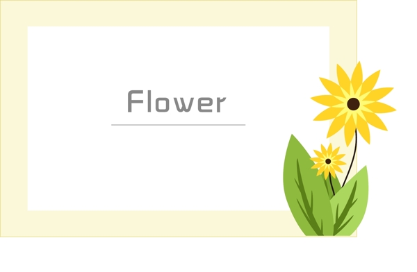 矢量手绘黄色花卉边框可商用元素