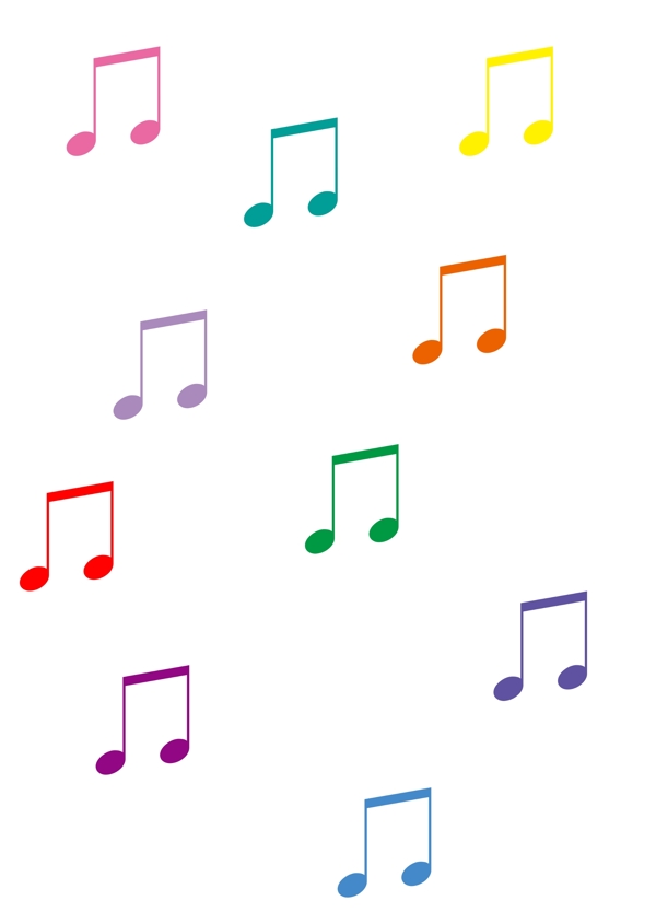 儿童节儿童彩色音乐符号