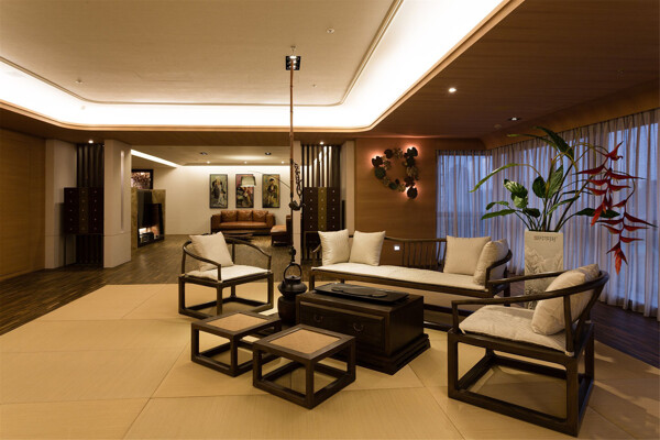 新中式简约客厅茶几沙发设计图