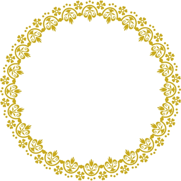 矢量圆形古典花纹边框
