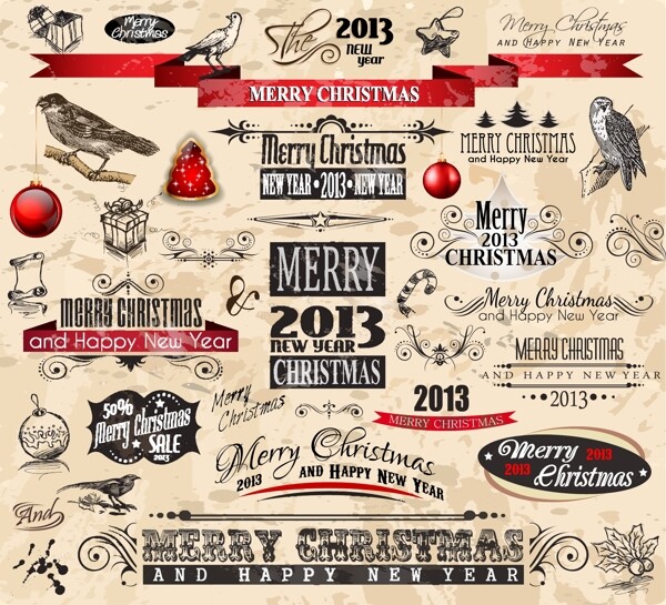 2013圣诞花纹标签欧式花纹图片