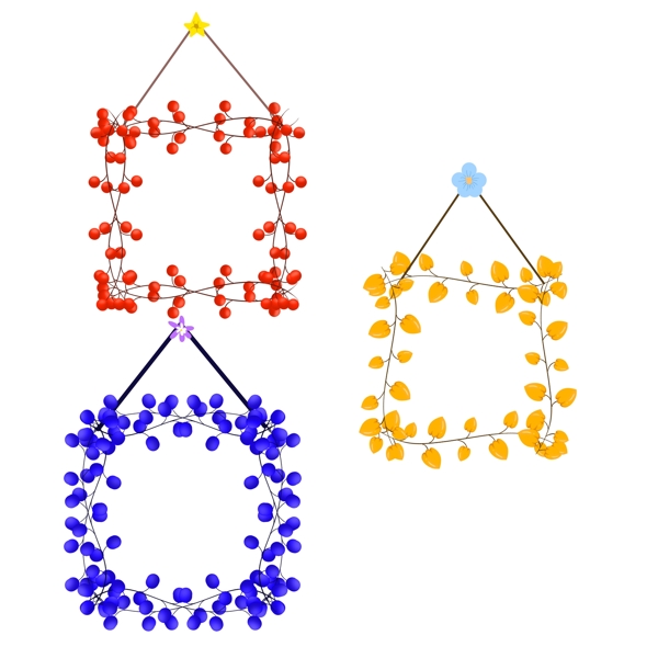 果子相框卡通插画