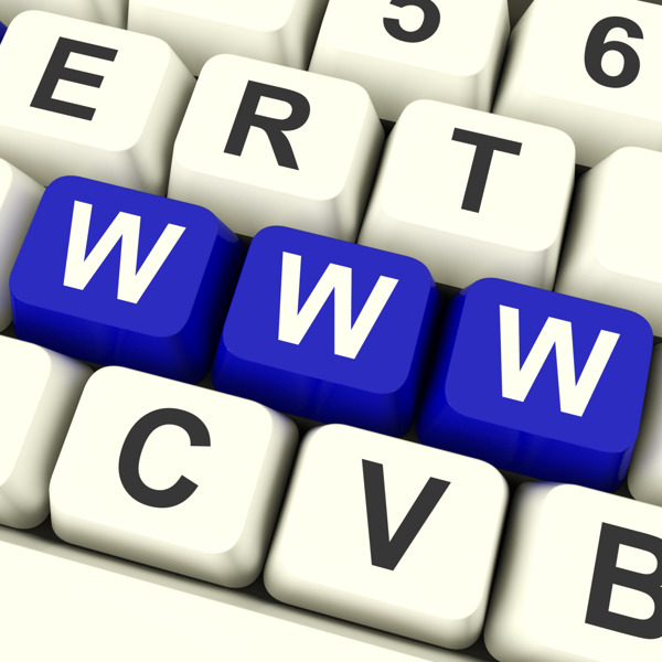WWW电脑按键显示在线网站或互联网