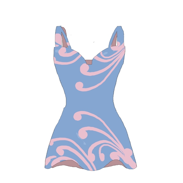 粉蓝色连体泳衣
