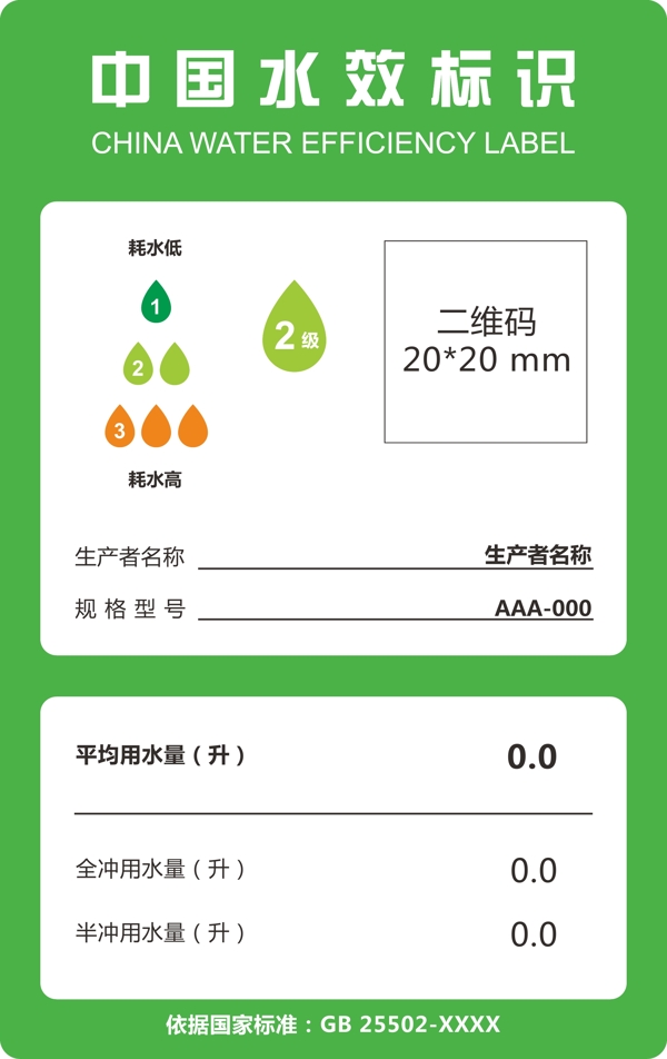 中国水效标识矢量图