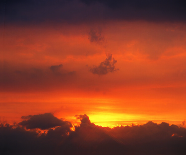 彩霞夕阳天空火烧云云彩云海云朵云大自然广告素材大辞典