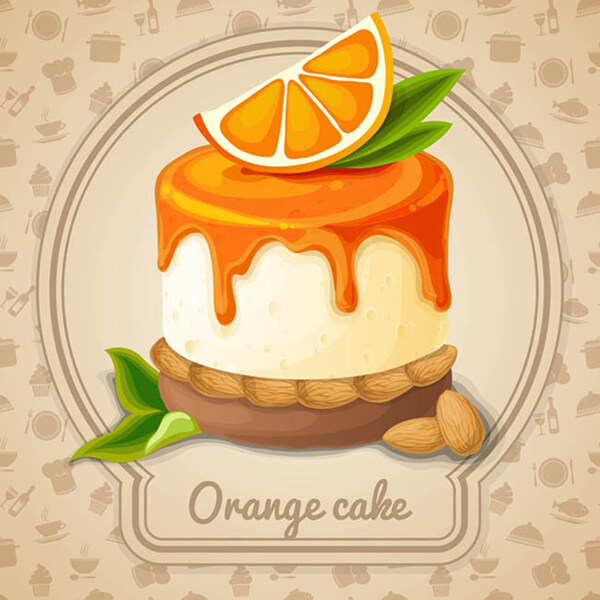美味的橙子蛋糕