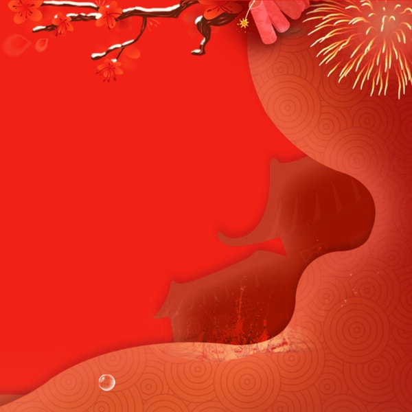 大红色喜庆中国风春节主图背景