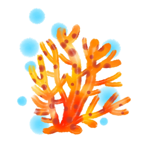 漂亮的黄色珊瑚插画