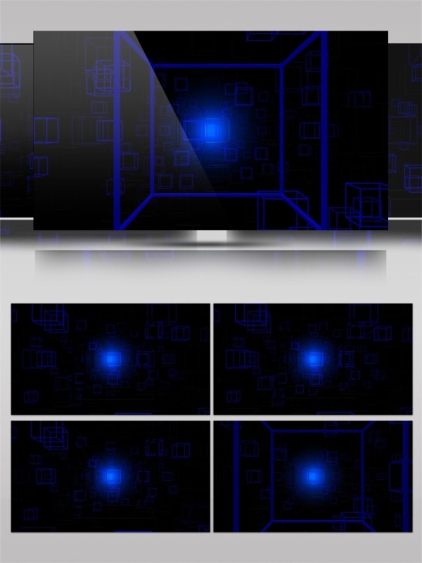 蓝色光束方块动态视频素材