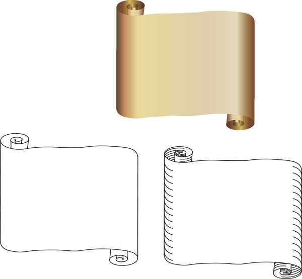 卷轴矢量线条图片