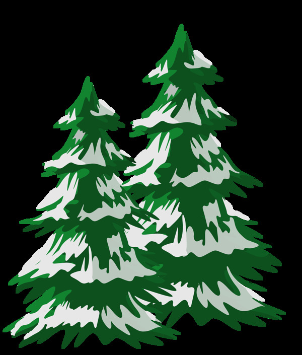 简约绿色圣诞树免抠元素
