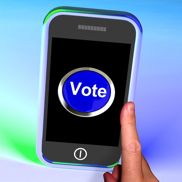 在移动显示选项或选择投票按钮