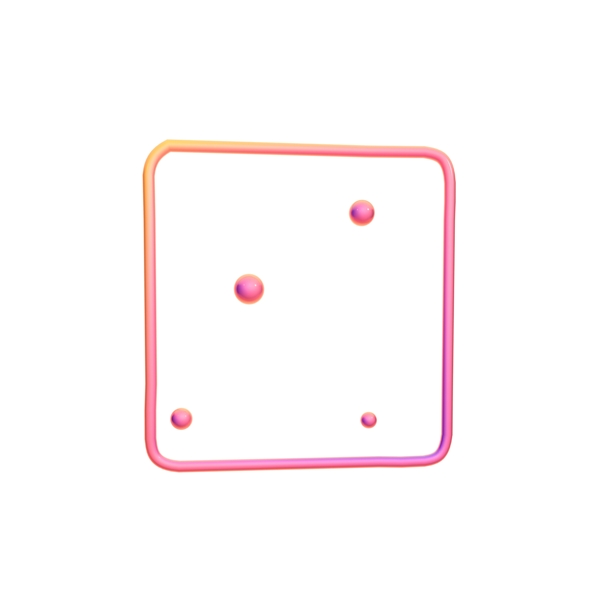 桃粉色C4D立体边框装饰