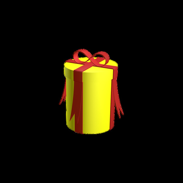 圣诞礼盒黄色礼盒C4D礼盒圆形礼盒