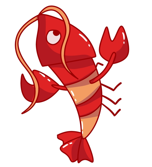 跳舞的龙虾装饰插画