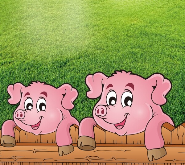 卡通猪猪饲料猪趴护栏