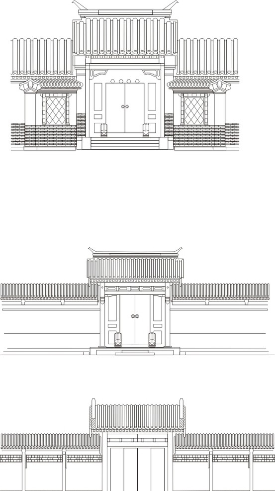 中国传统古门庭院门图片