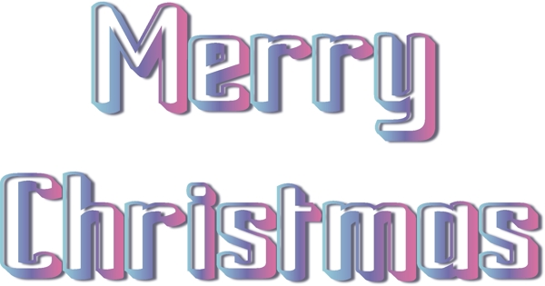 矢量彩色渐变圣诞快乐英文设计字体