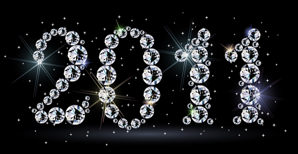 由矢量素材2011新年闪光的珠宝钻石