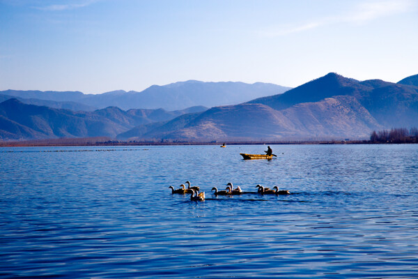 美丽的泸沽湖风景