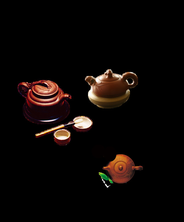现代雅致褐色茶壶产品实物