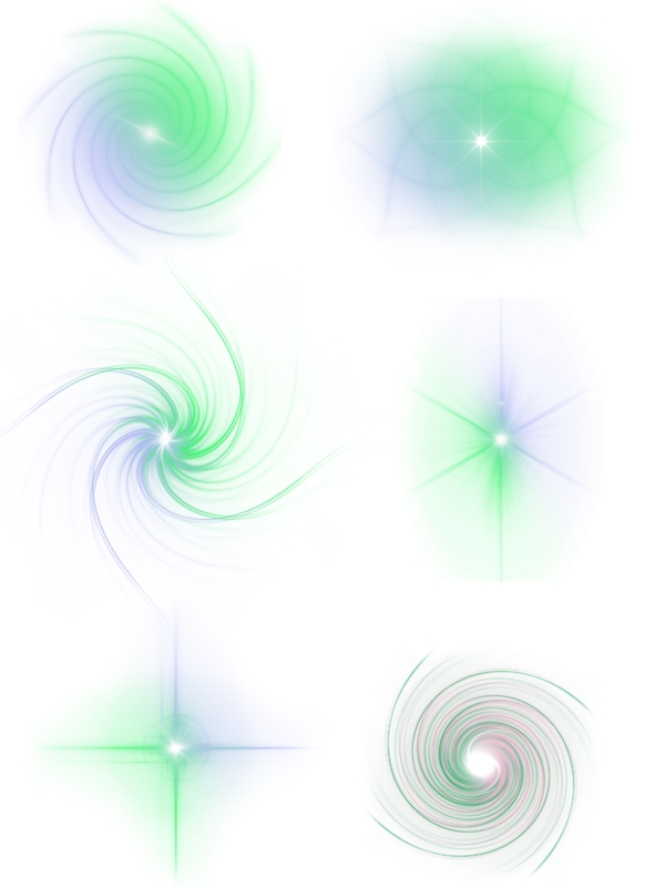 蓝绿色渐变旋涡光效可商用元素套图